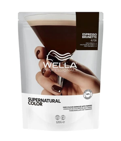 Wella Professionals Supernatural Color 4/08 Espresso Brunette Professionele haarkleuring 120 g