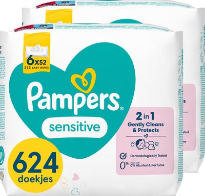 Pampers Sensitive billendoekjes - 624 stuks
