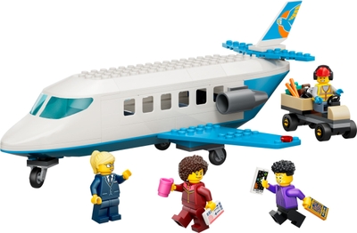 LEGO® City Passagierstoestel Bouwset voor Kinderen - Speelgoedvliegtuig met Piloot, Vliegveldmedewerkster en 2 Minifiguren van Reizigers - Leuke Cadeautip voor Kinderen Vanaf 4 Jaar - 60492