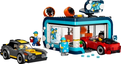 LEGO® City Autowasstraat Bouwset met 2 Speelgoedauto's - Interactieve Set met Draaibare Borstels, Waterelementen en een Stofzuigstation - Cadeautip voor Kinderen Vanaf 6 Jaar - 60497