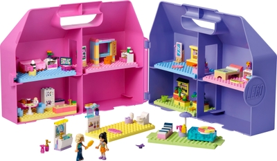 LEGO® Friends Creatieve Poppenhuiskoffer - Bouwset voor Kinderen Vanaf 6 Jaar - Poppenhuis voor Rollenspellen met 8 Kamers en 2 Minipoppetjes - Leuke Cadeautip voor Meisjes en Jongens - 42697