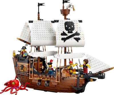 LEGO® Creator 3in1 Klassiek Piratenschip Kinderspeelgoed - Bouw een Piratenschip, Kasteel of Twee Schepen - Bouwset met 5 Minifiguren - Voor Jongens en Meisjes Vanaf 9 Jaar 31387