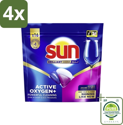 Sun All in 1  vaatwastabletten  - 4 wasbeurten