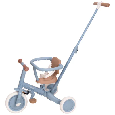 Little Dutch - 4 in 1 Driewieler Met Duwstang - Safari Dreams Blue