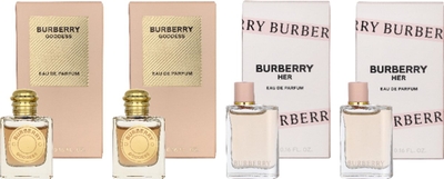 Burberry Ladies Miniatures Set 20 ml - Goddess 2x 5ml - Burberry Her 2x 5ml