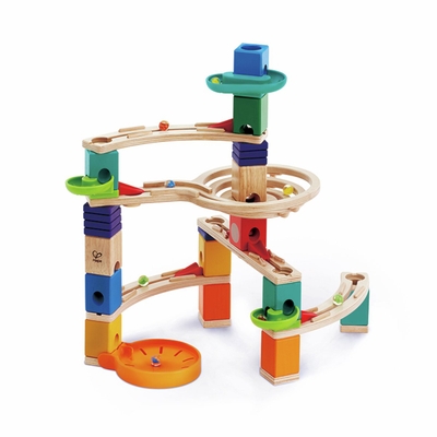 Hape Quadrilla Cliffhanger Knikkerbaan - Houten Bouwpakket met 94 Onderdelen en 50 Knikkers