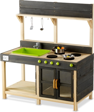 EXIT Yummy 200 Houten Buitenkeuken - Modderkeuken - Speelkeuken voor Buiten - Kinderen - FSC Hout - Naturel