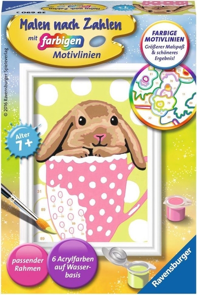 Ravensburger schilderen op nummer set - Süßes Schlappohr schilderen kind.