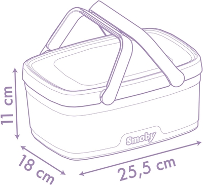 Smoby - Speelgoedkeukenaccessoireset picknick mand Gabby's poppenhuis - Bijzettafeltje en mand met 14 accessoires - rollenspel