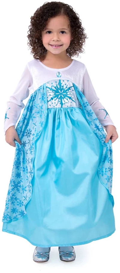 Little Adventures - Ice Princess Jurk – Maat 98-104 - Comfortabel, Wasbaar & Glittervrij – Ijsprinses Verkleedjurk Voor Kinderen