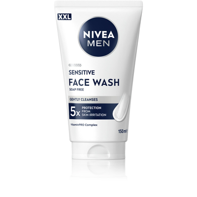 NIVEA MEN Sensitive Face Wash XXL - Reinigingsgel Gezicht - Face Wash - Gezichtsreinigingsmiddel - Cleanser - Gevoelige huid - 150ml