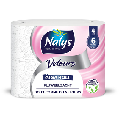 Nalys Velours 3-laags toiletpapier - 4 rollen