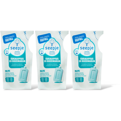 Seepje Handzeep eucalyptus rozemarijn navul 2pk Vloeibare zeep 3 stuks