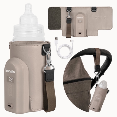 Lionelo Thermup Go Evo Flessenwarmer - Mobiel - 5 Temperatuurniveaus - USB-C Opladen - Tot 9 Uur Warmte - Geschikt voor Glas en Plastic