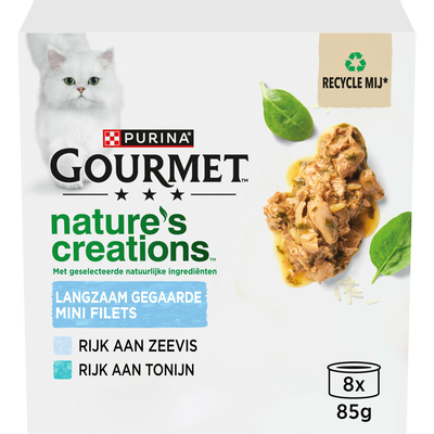 Gourmet Nature's Creations - Kattenvoer Natvoer - Zeevis - 48 x 85 g natvoer katten