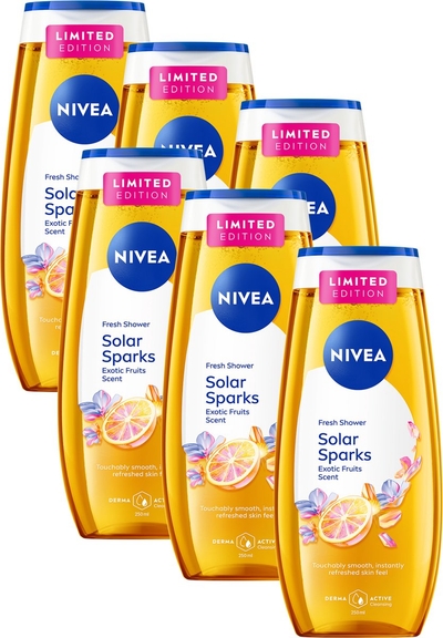 NIVEA Solar Sparks Douchegel - Shower Gel - met Vitaminen C & E  - 6x 250ml