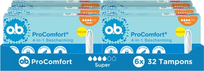 o.b. ProComfort Super - tampon zwaardere menstruatiedagen - 6 x 32 tampons