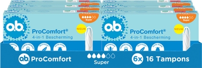 o.b. ProComfort Super - tampon zwaardere menstruatiedagen - 6 x 16 tampons