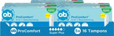 o.b. ProComfort Super Plus - tampons - tampon zeer zware menstruatiedagen - 5 x 16 tampons
