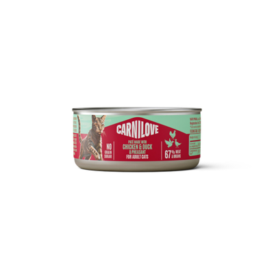Voordeelpakket 12x 100g Carnilove Cat Paté Kip. Eend & Fazant nat kattenvoer - natvoer katten