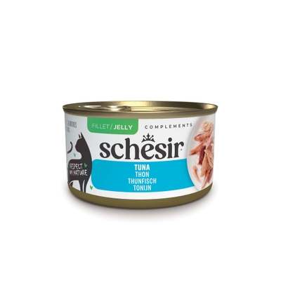 Voordeelverpakking Schesir complementen in gelei 24 x 70 g - Tonijn - natvoer katten