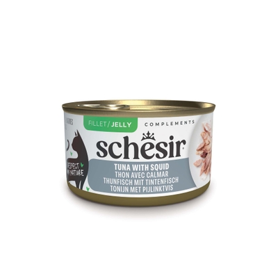 12x70g Schesir Complements in Gelee Thunfisch mit Tintenfisch Katzenfutter nass - natvoer katten