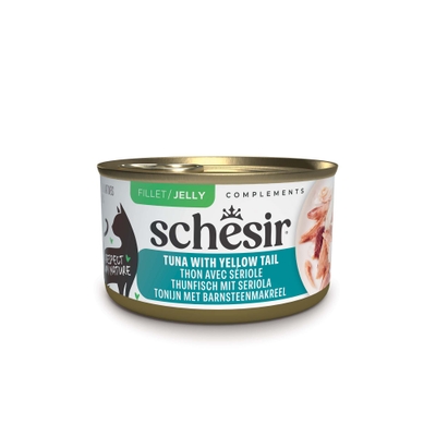 12x70g Schesir Complements in Gelee Thunfisch mit Gelbschwanzmakrele Katzenfutter nass - natvoer katten
