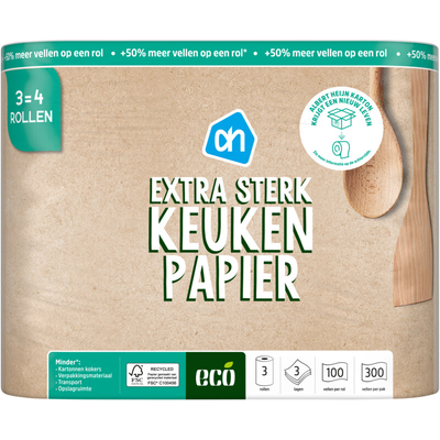 AH Keukenpapier recycled 3-laags no_ah_productcategory 3 rollen