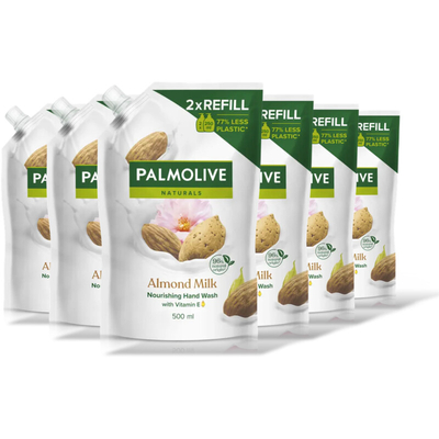 Palmolive Almond en melk navulling 6-pack Vloeibare zeep 6 stuks