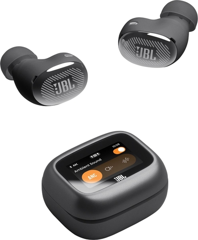 JBL Live Buds 4 – Draadloze Oortjes met Noise Cancelling – Smart Case met Touchscreen - Earbuds Bluetooth – 40 uur – Waterdicht – IP55 - Zwart