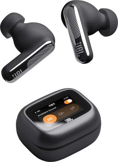 JBL Live Beam 4 – Draadloze Oortjes met Noise Cancelling – Smart Case met Touchscreen - True Wireless Bluetooth – 48 uur – Waterdicht – IP55 - Zwart