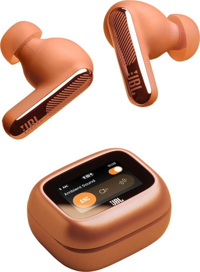 JBL Live Beam 4 – Draadloze Oortjes met Noise Cancelling – Smart Case met Touchscreen – Draadloos Bluetooth Oordopjes – 48 uur – Waterdicht – IP55 - Oranje