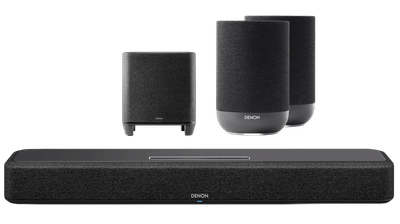 Denon Home Soundbar 550 + Denon Home subwoofer + Denon Home 200 Zwart (2x)