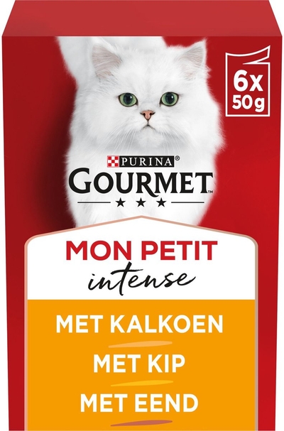 Gourmet Mon Petit Intense - kattenvoer natvoer - Gevogelte - 24 x 50 gr hondenbrokken