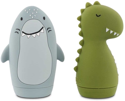 Trixie | Badspeelgoed sproeiende dieren - Mr. Dino - Mr. Shark Bijtring - Badspeelgoed - 0m+ - Gemakkelijk vast te pakken