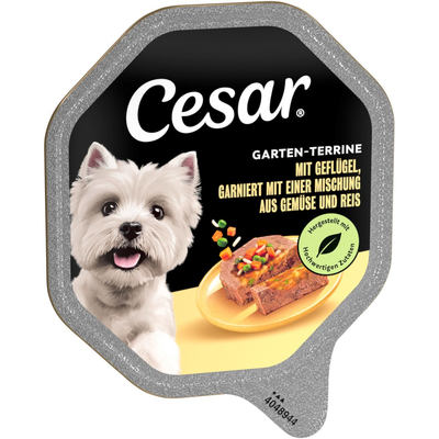 Cesar Multipack Kuipje 14 x 150 g - Gevogelte. Groenten & Rijt - natvoer honden