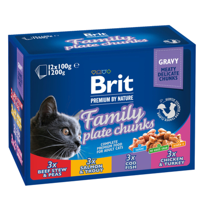 12x100g Family Plate Brit Premium Cat natvoer voor katten - natvoer katten