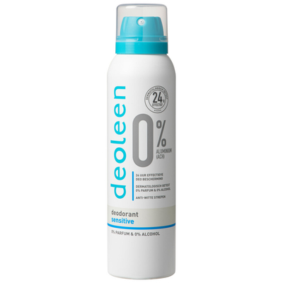 6x Deoleen Deodorant Spray 0% Aerosol Sensitive 150 ml