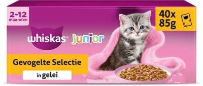 Whiskas Kattenvoer - Junior - Gevogelte Selectie in gelei - 40x85g natvoer katten