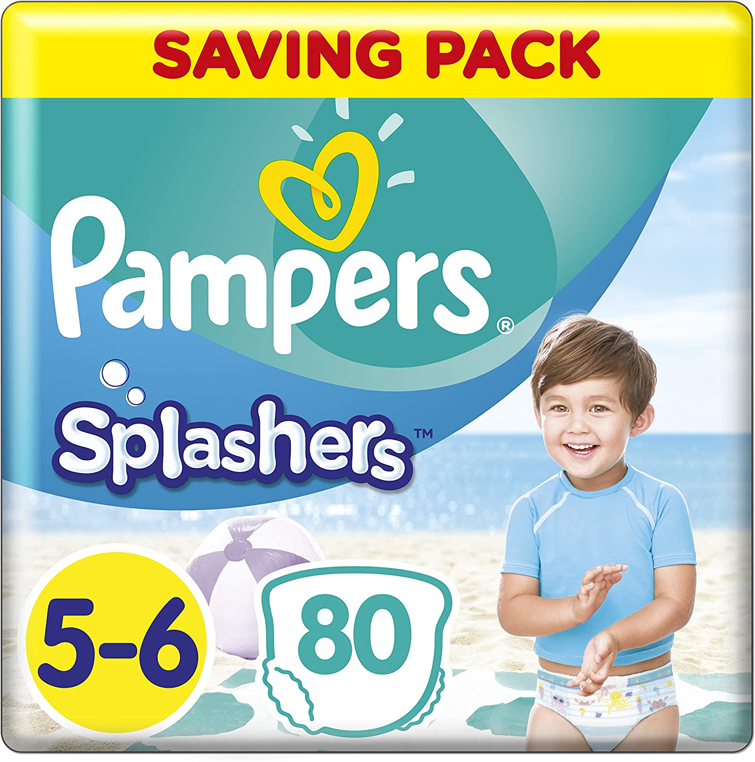Pampers Splashers zwemluier maat 5-6 - 80 zwemluiers