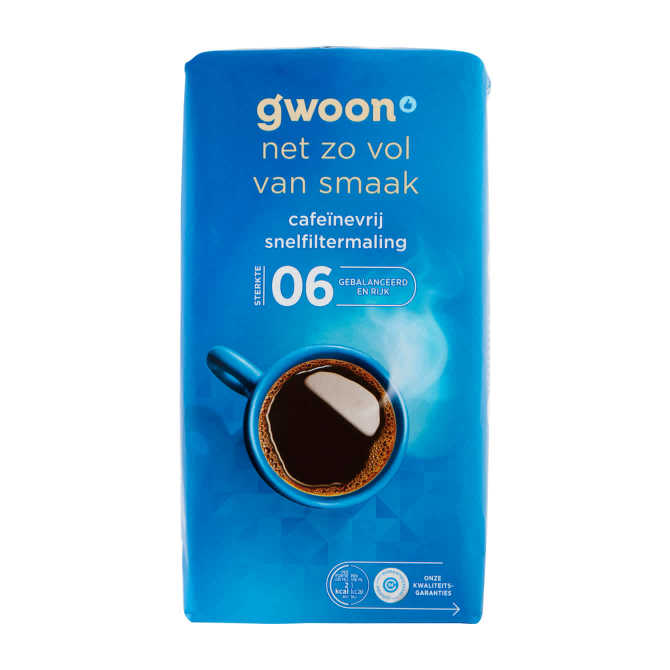 G'woon Cafeïnevrij filterkoffie - Cafeïnevrij - 500 gram