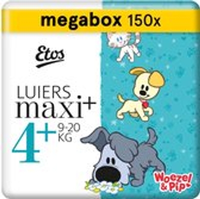 Etos Woezel & Pip  luiers maat 4 plus - 150 stuks