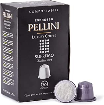 Pellini Supremo 100% Arabica Espresso Capsules – Light Roast Italian Coffee Capsules - Nespresso Compatible, 30 Capsules