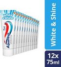 Aquafresh White & Shine - Tandpasta - voordeelverpakking - 12x75 ml