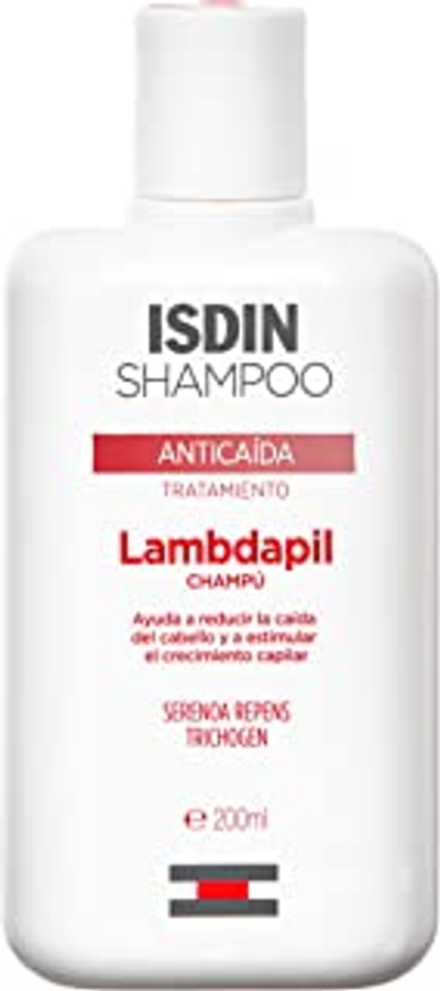 ISDIN Lambdapil Shampoo tegen haaruitval 200 ml, helpt overmatige haaruitval te verminderen en de groei van de follikels te stimuleren
