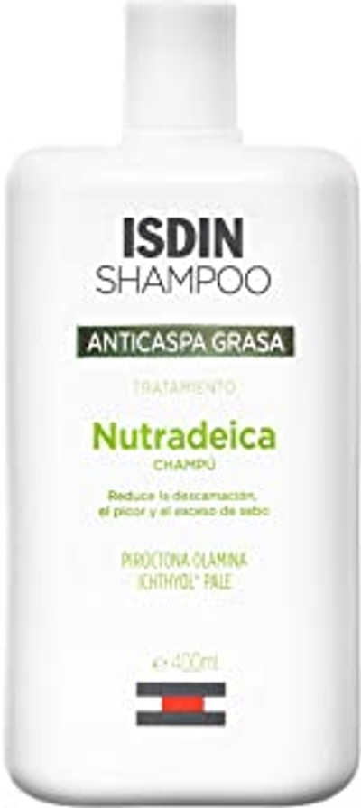 ISDIN Nutradeica Anti-roos shampoo 400 ml | vermindert overtollig sebum | verlicht jeuk en vermindert roos
