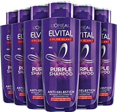 L'Oréal Paris Elvital Color Gloss Purple zilvershampoo 6 x 200 ml