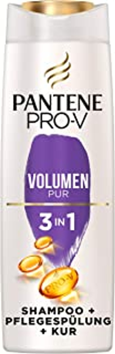 Pantene Pro-V Pure 3-in-1 shampoo + verzorgende spoeling + intensieve verzorging, Pro-V formule + antioxidanten, voor fijn, plat haar, 250 ml