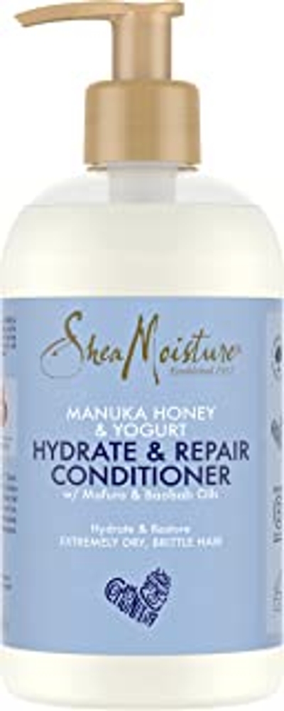 SHEA MOISTURE SD21951 Manuka Honing & Yoghurt Hydraterende en herstellende conditioner, met mafura- en baobabolie, om extreem droog, broos haar te hydrateren en te herstellen 384 ml