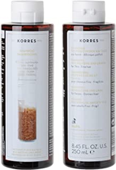 KORRES Rice Proteins en Linden Shampoo voor fijn haar, siliconen- en parabenenvrij, 250 ml